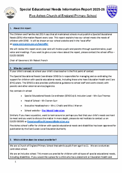 SEND Information Report 2025