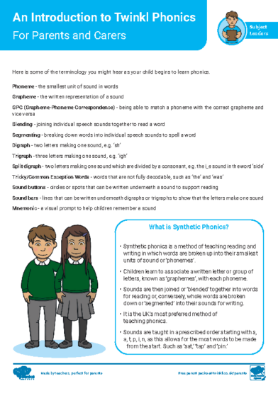 A Guide to Phonics for Parents & Carers