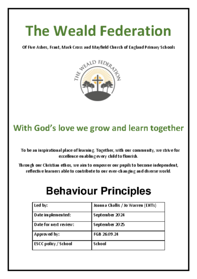 Behaviour Principles September 2024