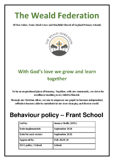 Behaviour policy Frant 2024