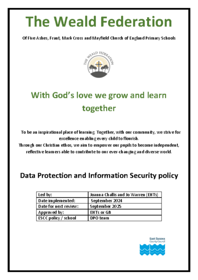 Data protection and Information Security policy