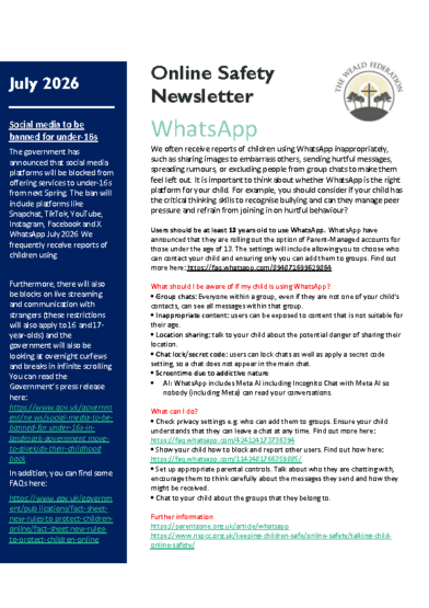 Online Safety Newsletter July 2026
