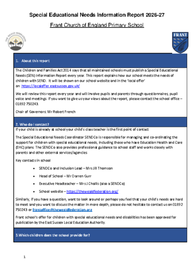 SEND Information Report 2026