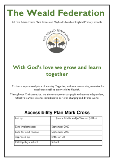 Acessibility Plan Mark Cross 2020