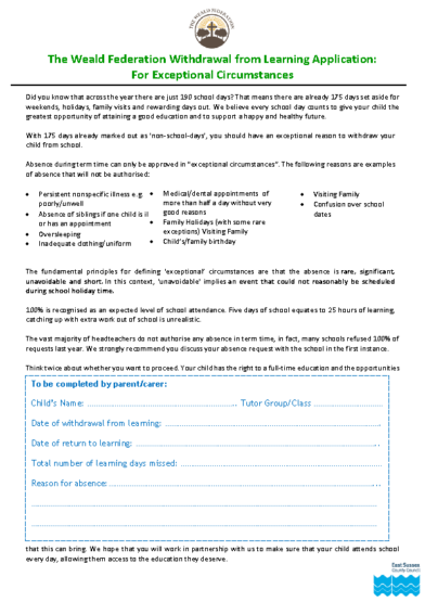 Withdrawal From Learning Application 2026