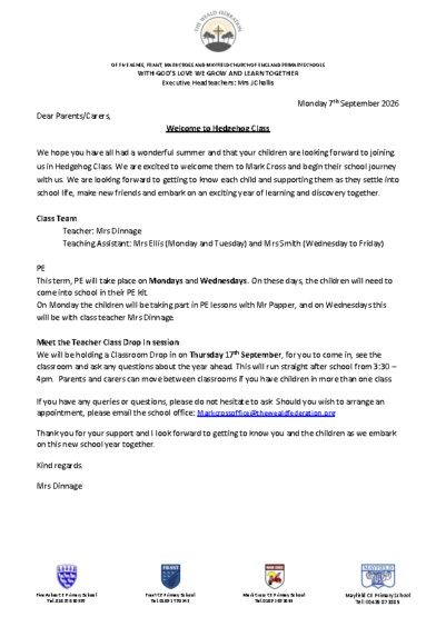 2026 Mark Cross Welcome Letter (Hedgehog)