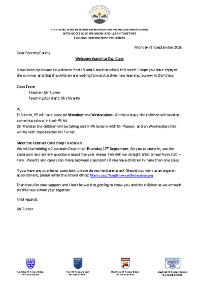 2026 Mark Cross Welcome Letter (Owl)
