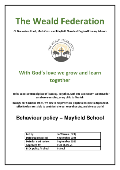 Behaviour Policy Mayfield2024