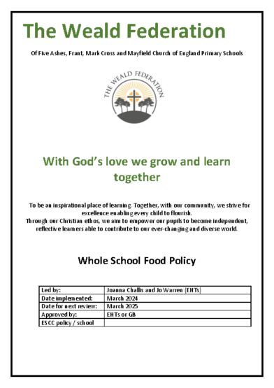 Food Policy Whole School