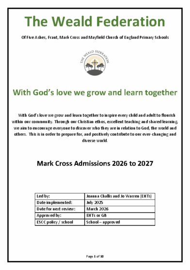 Admissions Policy (VA)