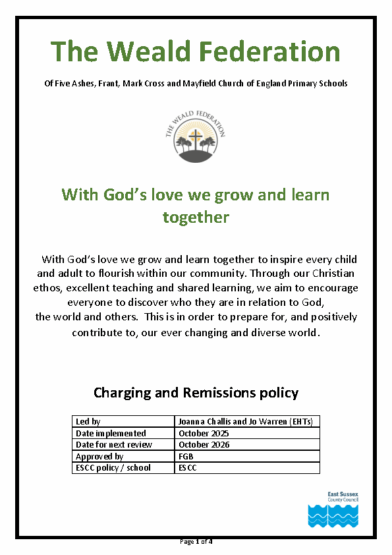 Charging & Remissions Policy