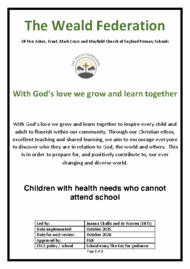 Children With Health Needs Who Cannot Attend School