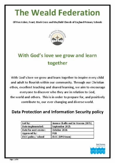 Data Protection & Information Security policy