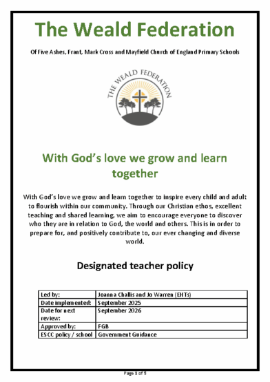 Designated Teacher Policy
