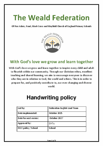 Handwriting Policy