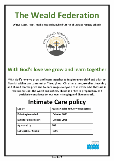 Intimate Care Policy