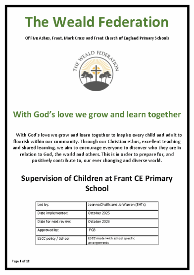 Supervision of Children Policy