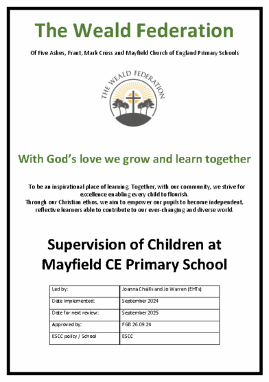 Supervision of Children Policy