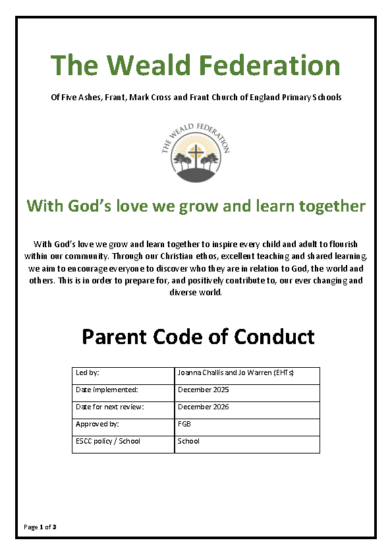 Parent Code of Conduct
