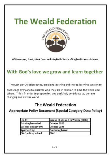 Appropriate Policy Document (Special Category Data Policy)