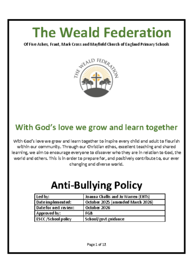 Anti Bullying Policy