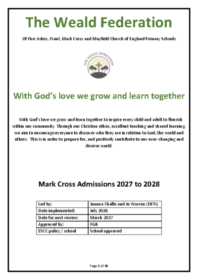 Admissions Policy (VA)